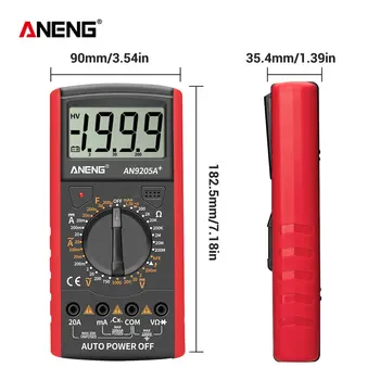 Aneng AN9205A+ de Înaltă precizie Multimetru Digital Display Digital Complet Automat Tip Multi-funcția de Testare de Înaltă precizie Metru