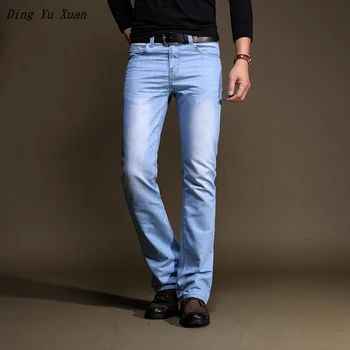 2020 Vara Mens Vintage Bell Jos Cizme din Denim Flare Jeans Lungime Plus Dimensiune Pur Business Casual Evazate Blugi pentru Barbati 36