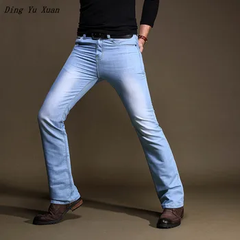 2020 Vara Mens Vintage Bell Jos Cizme din Denim Flare Jeans Lungime Plus Dimensiune Pur Business Casual Evazate Blugi pentru Barbati 36