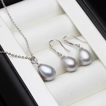 Moda Pearl Set de Bijuterii de culoare Multi de apă Dulce Pearl Colier Cercei Argint 925 Set de Bijuterii Pentru Femei