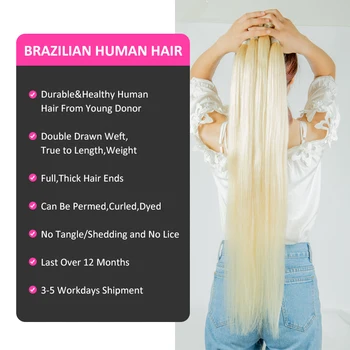 Monstar 1/3/4 dus masaj 613 Blonda Parul Drept Pachete Peruvian Remy Human Hair Extension Miere Blonda Pachete de 8 - 40 inch Livrare Gratuita