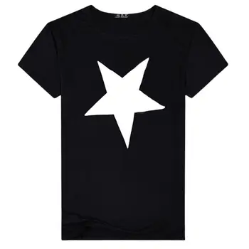MISSKY Unisex Femei Bărbați Iubitori tricou Simplu Model Stea de Imprimare T-shirt Mâneci Scurte Rotund Guler Topuri Haine de sex Masculin