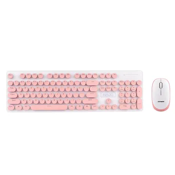 2.4 G Wirelss tastatura și Mouse-ul Combo-uri de culoare Roz Femei Fata de Home Office tastatura PC Gamer 2400 DPI Mouse de Gaming Set Pentru PC, Laptop