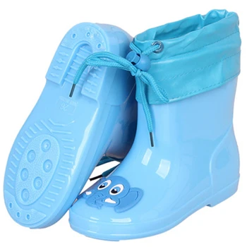 Copii Impermeabil cizme de Ploaie de Desene animate de Pluș Cald Copiii Bumbac, cizme Fete Baieti pantofi pentru Copii toddler Glezna cizme 06A