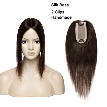 SEGO 6x13cm Mătase de Păr de Bază Toppers păr Uman Peruca Pentru Femeile Non-Remy de Păr Bucată Clip În Extensii de Par 12-16inch 177861