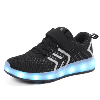 Respirabil 2018 Noi 25-37 Incarcator USB Adidași Stralucitoare Led Copii de Iluminat Pantofi Baieti/Fete iluminate Luminos Sneaker Red