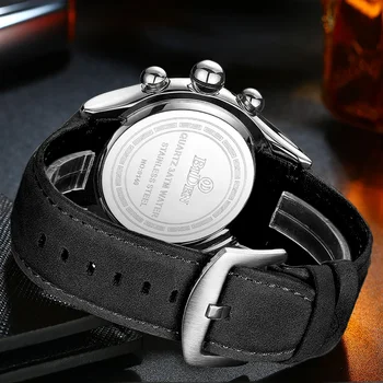 BIDEN Brand de Top Clasic Bărbați cuarț Ceas pentru Bărbați Impermeabil Curea de Piele Sport Ceasuri de moda de Lux Automatic Ceas 17834