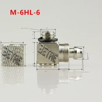 20buc PL Filet M5 ,M6 -Tub de 4mm 6mm Cot Pneumatice Conducta Aer Furtun de cuplare Rapidă Mini Conector de Fier M-6HL-4/ M-6HL-6/