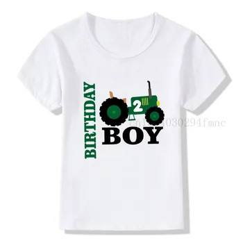 Baieti Masina Verde 1-9 Număr de Ziua de nastere de Imprimare Tricou Copii Ziua de nastere Băiat tricouri Băiat și Fată Cadou Amuzant Tricou Cadou