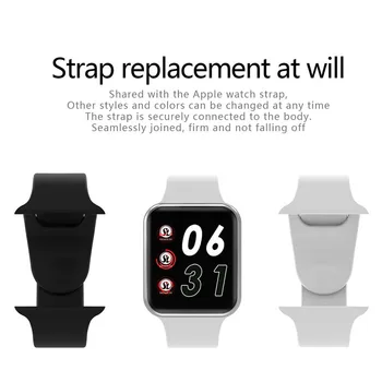Bluetooth Ceas Inteligent Seria 6 SmartWatch caz pentru apple iPhone, Android telefon Inteligent Reloj Inteligente NU apple watch (Roșu Butto