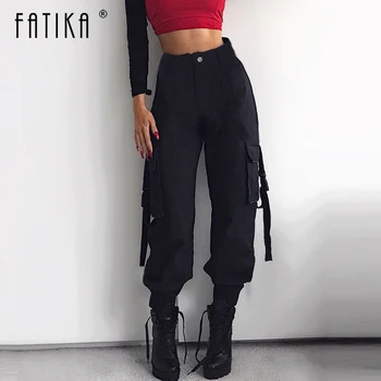 Fatika 2019 Nou Fierbinte Streetwear Cool Pantaloni Femei Casual pantaloni Lungi cu Talie Înaltă Vrac Pantaloni Femei Doamnelor Pantaloni