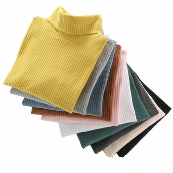 Toamna Primăvara anului 2020 Topuri cu Maneci Lungi pentru Copii Mari Culoare Pură Bottom T-shirt din Bumbac Imbracaminte Copii Alb Tricou Baieti Mari