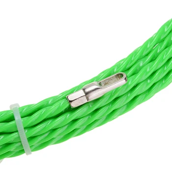 Verde Fibră de Sticlă Bandă de 12m de Cablu Electric de Sârmă Threader Împinge Tragator Rodder Fibre Cu Bandă Roșie de Fixare Pentru Conductă mai Mici