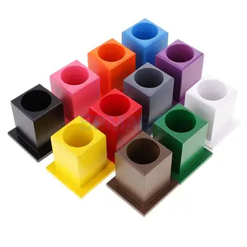 Montessori 11Pcs Colorate Creion + Cutie de Culoare pentru Copii mai Devreme în curs de Dezvoltare lemn de Fag Jucărie