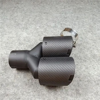 O piesă Nou Stil Diagonal Mat la Gratar Negre țevi de Eșapament Auto Universal fibra de Carbon /Oțel Inoxidabil End Sfaturi Lungime 240 mm