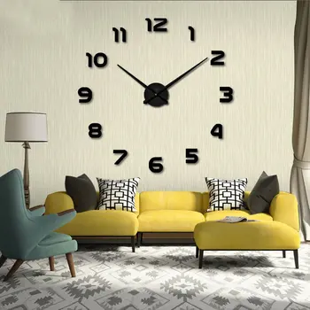 3D DIY Modern Ceas de Perete Mare de Cuarț Ceas de Ceas Decorativ Pentru Living, Dormitor Fara rama DecorationSilver Mult Timp de Utilizare