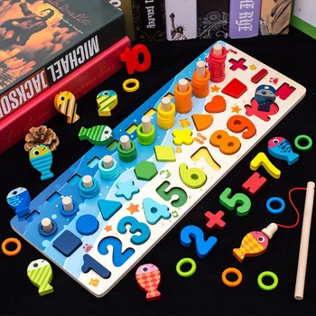 Educația Montessori Math Jucării din Lemn, Materiale de Jucărie din Lemn Conta Numere de Potrivire de Educație Digitală Jucarii pentru Fete Băiat