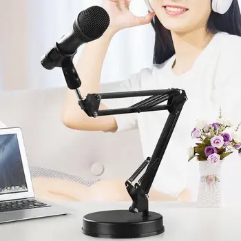 Extensibil Microfon Suport Suport pentru Masă Leneș Suport Rotativ la 360°, cu Clemă Flexibilă Articularea Brat pentru Telefon Mobil Mic