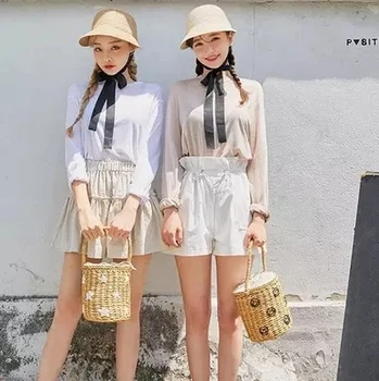 Geantă de plajă de vară noi umăr Japonia și Coreea de Sud paie sac geantă de mână sac de Mesager de sex feminin doamnelor geantă de mână mici proaspete