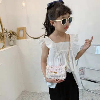 Copii coreean Mini Pungă de Ambreiaj 2020 Noua Lolita Fetiță Mică Monedă Portofel Husă Copii Printesa Crossbody Geanta Cadou