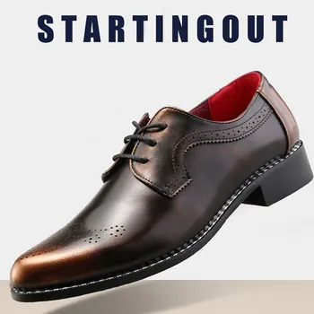 Noi Gradient De Culoare De Moda Mens Pantofi Formale De Piele Afaceri De Nunta Designer Italian Formă De V Bocanc Office Shoes