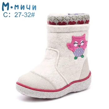 MMnun Pantofi pentru Copii Pentru Fete Lână Simțit cizme de Iarna pentru Copii Pantofi cu Bufnita Cald Cizme Pentru Fete Dimensiunea 23-32 ML9439