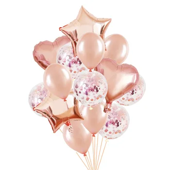 14pcs DIY Confetti, Baloane Folie Decor Petrecere de Aniversare a Crescut de Aur Ballon Anniversaire Nunta Decoratiuni Baloane Metalice