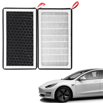 HEPA 2 buc Aer Condiționat Filtru de PM2.5 Înlocuire Filtru Filtru Carbon Activ Filtru De Aer Condiționat Pentru Tesla Model 3 X