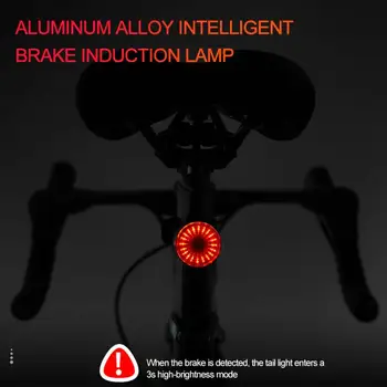 USB Smart Biciclete stopuri LED Intelligent senzor lumini de Frână contra cost Biciclete Coada Lumina Biciclete Ciclism Avertizare Lampă Spate