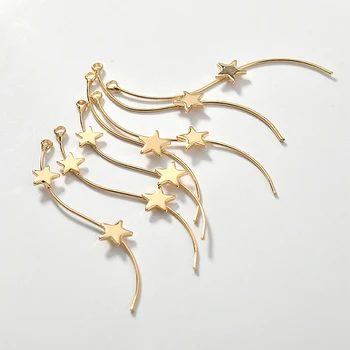 Cupru placat cu 18k adevărat de aur S-curbă în formă de stele minimalist, linii geometrice pandantiv diy cercei accesorii bijuterii