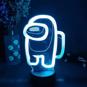 Prieteni fierbinte Joc de Lumini de Noapte Printre Noi Iluzia 3D Desktop Lampă de Masă de Cafea Decor Acasă Felinar 16 Culori Cu Telecomanda Copii Lampe 1831