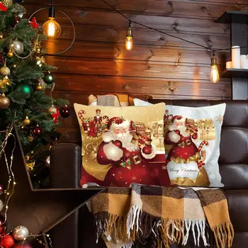 45x45cm Ornamente de Crăciun Pernă Decor Acasă Pernele de Acoperire 2021 Crăciun Fericit Xmas Cadou Living cu Canapea Pernă 18316
