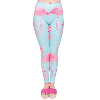 FCCEXIO Noi 2019 Înaltă Calitate Femei Legging Flamingo Puncte Kolor de Imprimare de Fitness Subțire Jambiere de Moda de Înaltă Talie Pantaloni Femeie