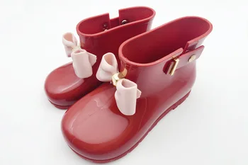 Mini crema miros de fete Cizme de ploaie copii todder 1-8years Arc fete adorabil cizme de moda non-alunecare pantofi de apă Sapato