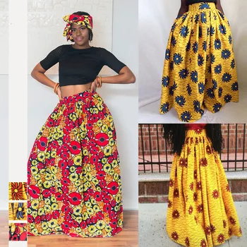 2020 Ankara Stil African Fuste Dashiki Abstract Floare de Imprimare Elastic Maxi Moda Dimensiune Mare Parte din Africa Vestidos pentru Femei