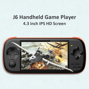 Powkiddy J6 Handheld Portabil Consola de jocuri 4.3 inch Ecran IPS HD Jucător Joc Arcade pentru NES PSP SFC