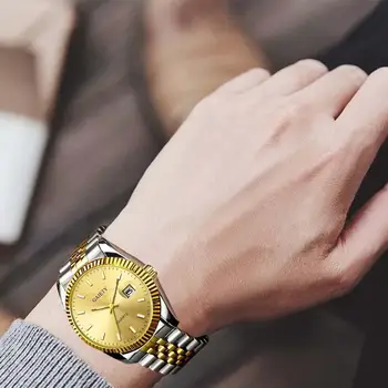 Bărbați ceas de Veselie, de Brand, de Afaceri de Aur cu Diamante Calendar de Moda de Lux Impermeabil Cuarț Ceas de mână Relogio Masculino