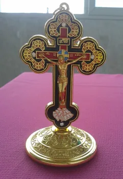 Aur fin-placare Set cu diamante clasice Europene Isus pictograma cruce de călătorie auto ornament crucifix ambarcațiuni jesu rood mielul lui dumnezeu 184516