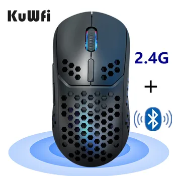 KuWFi 2 in 1 Mouse de Gaming Dual Mode 2.4 Ghz&Bluetooth 5.0 Mouse-ul fără Fir 2400DPI Soareci de Calculator pentru PC/Laptop