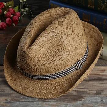Oamenii De Paie Pe Plajă Pălărie De Soare Bloc De Protecție Solară Palarie De Vara Handmade În Aer Liber Panama Pălărie Partid Fedoras Pălărie Bărbați Jazz Pălărie En-Gros
