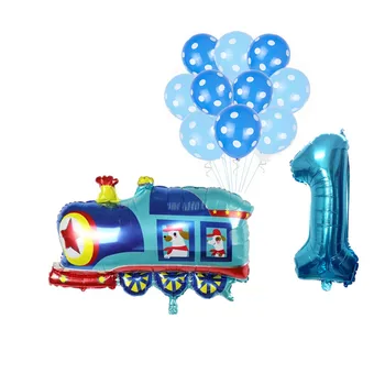12pcs DIY Desene animate Masina de Baloane de Inginerie auto Tren rezervor Balon de Folie 1 2 3 4 5 6 Ziua Decor Petrecere de Copii numărul de minge