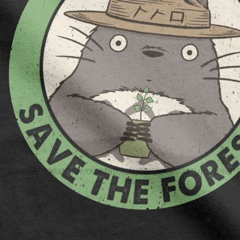 Salvați Pădurea Totoro Barbati Tricouri Miyazaki Anime Japonia Manga Vecinul Meu Ghibli Spiritul Tricou Cu Maneci Scurte T-Shirt Bumbac