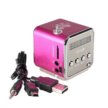 TD-V26 Mini Difuzor Portabil MP3 Player de Muzică soundbar Radio FM, Micro SD TF Difuzor Stereo pentru Laptop Telefon music Center