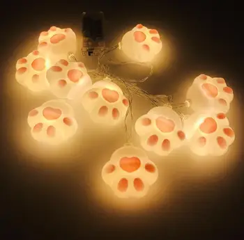 Mici Proaspete Festival Lampa de Coarde CONDUS Pisica cu Gheare Lampa Șir de LED-uri Cutie de Baterie Lampă Decorativă