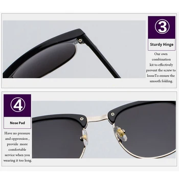 Clasic Unisex Jumătate Cadru Polarizat ochelari de Soare Pentru Bărbați și Femei ,Semi-fără ramă Flash Oglindă TAC ochelari de soare de sex Masculin Ochelari de Soare A8830