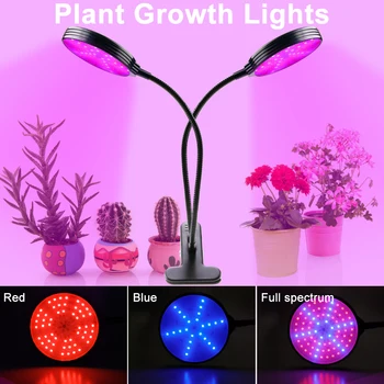 30W Planta cu Led-uri Lampa cu LED-uri Cresc Light USB Reglaj Full Spectrum Led Fito Lampa cu Timer Clip pentru Plante de Interior, Flori de Răsad