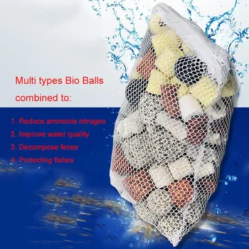 500g 10 Tipuri de Acvariu Bio Bile Biochimice Mingea Filtru de mass-Media pentru Filtru Acvariu Accesorii pentru Rezervor de Pește adăugând Un Sac de Plasă