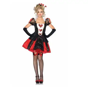 Noi, de înaltă calitate Sexy Queen of Hearts costum de Halloween pentru femei mogulul cazinourilor joc Cosplay uniforme Petrecere de Carnaval Costume