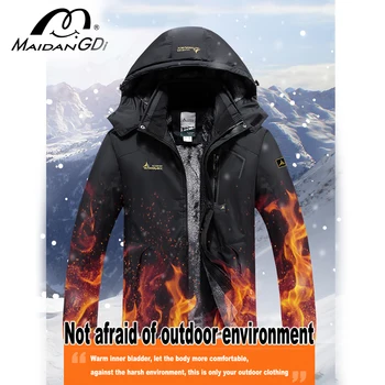 Jacheta geaca de iarna barbati cu gluga în aer liber de înaltă calitate haină de culoare închisă bărbați vânt impermeabil în aer liber de îmbrăcăminte termică îmbrăcăminte