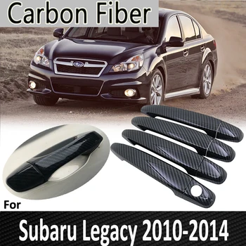 Fibra de Carbon negru pentru Subaru Legacy BM BR 2010 2011 2012 2013 Mânerul Ușii de Acoperire Autocolant Decoratiuni Accesorii Auto